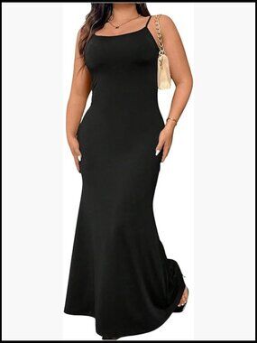 Plus Size Sleeveless Fishtail Maxi Dress Bodycon Slim Fit Long